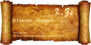 Klekner Zsombor névjegykártya
